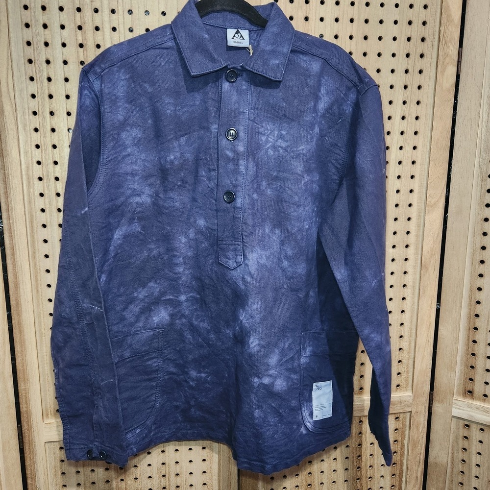 Wasted Collective Co Long Sleeve Shirt 3 Button Canvas Texture Made USA S NWT